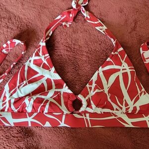 Red and White Bikini Top